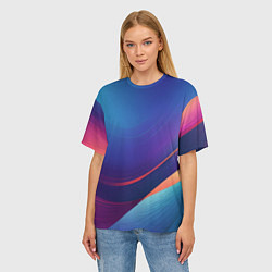 Футболка оверсайз женская Красивый градиент абстракция, цвет: 3D-принт — фото 2
