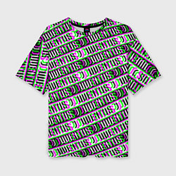 Женская футболка оверсайз Juventus glitch pattern