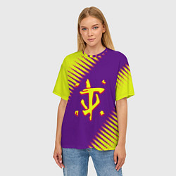 Футболка оверсайз женская Doom абстракция, цвет: 3D-принт — фото 2