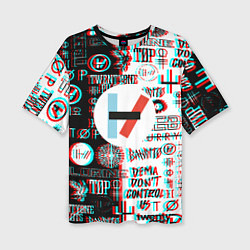 Футболка оверсайз женская Twenty one pilots glitch pattern, цвет: 3D-принт