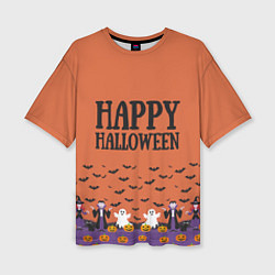 Футболка оверсайз женская Happy Halloween pattern, цвет: 3D-принт