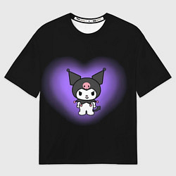 Женская футболка оверсайз Куроми в фиолетовом сердце