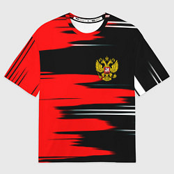 Женская футболка оверсайз Россия полосы краски