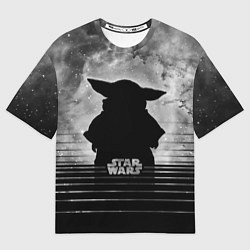 Футболка оверсайз женская Звездное небо - Беби Йода, цвет: 3D-принт