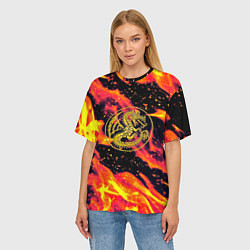 Футболка оверсайз женская Monster hunter fire steel, цвет: 3D-принт — фото 2