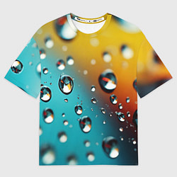 Футболка оверсайз женская Крупные капли на цветном фоне, цвет: 3D-принт
