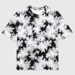 Футболка оверсайз женская Снежинки на стекле, цвет: 3D-принт