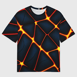 Футболка оверсайз женская Каменный разлом с лавой, цвет: 3D-принт