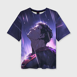 Футболка оверсайз женская Superman - Neon rain, цвет: 3D-принт