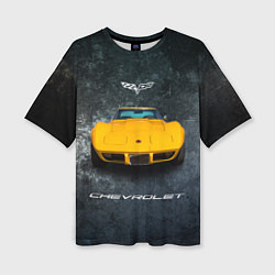 Футболка оверсайз женская Спортивный американский Chevrolet Corvette, цвет: 3D-принт