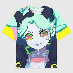 Футболка оверсайз женская Ребекка - киберпанк, цвет: 3D-принт