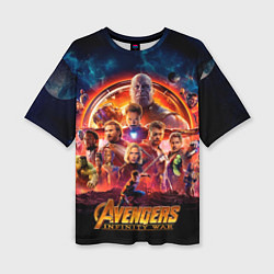 Женская футболка оверсайз Супергерои Мстители война бесконечности