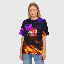 Футболка оверсайз женская Warthunder neon flame, цвет: 3D-принт — фото 2