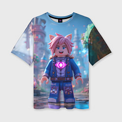 Футболка оверсайз женская Roblox pink hair, цвет: 3D-принт