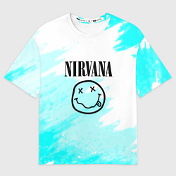 Футболка оверсайз женская Nirvana rock music color, цвет: 3D-принт