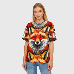 Футболка оверсайз женская Лисички-сестрички, цвет: 3D-принт — фото 2