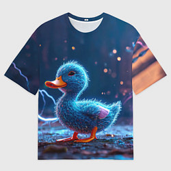 Женская футболка оверсайз Синий утенок