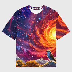 Женская футболка оверсайз Кукушка в космосе