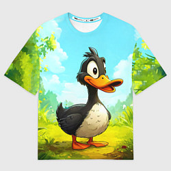 Женская футболка оверсайз Веселая уточка