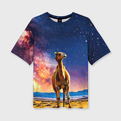 Футболка оверсайз женская Верблюд и звездное небо, цвет: 3D-принт