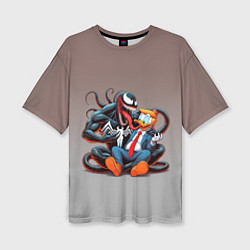 Футболка оверсайз женская Venom and Duck-Donald - ai art fantasy, цвет: 3D-принт