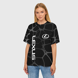 Футболка оверсайз женская Lexus - монохромный, цвет: 3D-принт — фото 2