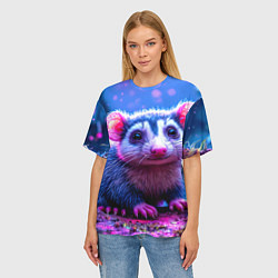Футболка оверсайз женская Малыш опоссум, цвет: 3D-принт — фото 2