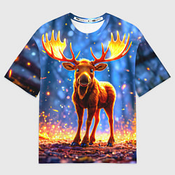 Футболка оверсайз женская Лосенок в лесу, цвет: 3D-принт