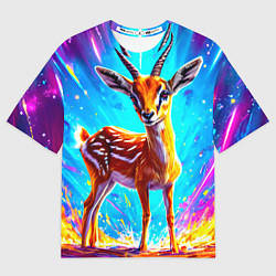 Футболка оверсайз женская Газель малыш, цвет: 3D-принт