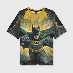 Футболка оверсайз женская Бэтмен с поднятыми кулаками, цвет: 3D-принт