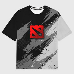 Футболка оверсайз женская Dota 2 - монохромный серый, цвет: 3D-принт
