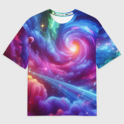 Футболка оверсайз женская Neon space fantasy, цвет: 3D-принт