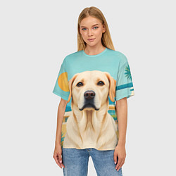 Футболка оверсайз женская Лето и лабрадор, цвет: 3D-принт — фото 2
