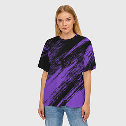Футболка оверсайз женская The color is purple and black, цвет: 3D-принт — фото 2