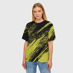Футболка оверсайз женская The color is black and yellow, цвет: 3D-принт — фото 2