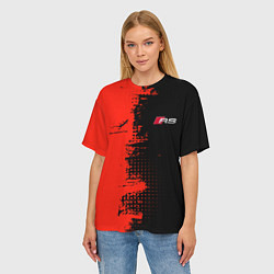 Футболка оверсайз женская AUDI quattro black and red, цвет: 3D-принт — фото 2
