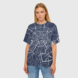Футболка оверсайз женская Карта Москвы - столица России, цвет: 3D-принт — фото 2