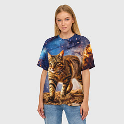 Футболка оверсайз женская Пиксибоб в космосе, цвет: 3D-принт — фото 2