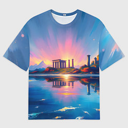 Футболка оверсайз женская Античный островок, цвет: 3D-принт