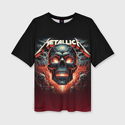 Футболка оверсайз женская Metallica - fire skull, цвет: 3D-принт