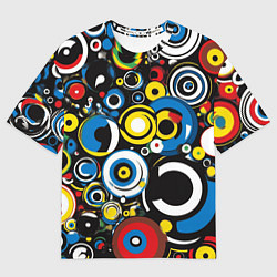 Женская футболка оверсайз Абстракция геометрическая