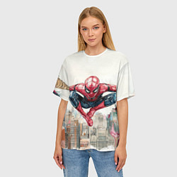 Футболка оверсайз женская Человек паук паркур, цвет: 3D-принт — фото 2
