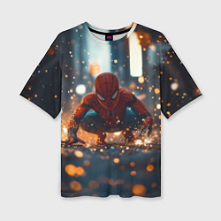 Футболка оверсайз женская Человек паук и золотая пыльца, цвет: 3D-принт