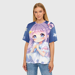 Футболка оверсайз женская Милое аниме, цвет: 3D-принт — фото 2