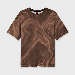 Футболка оверсайз женская Коричневый абстракция в точку, цвет: 3D-принт