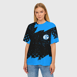 Футболка оверсайз женская Schalke 04 fc blue color, цвет: 3D-принт — фото 2