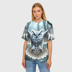 Футболка оверсайз женская Лес и белая сова, цвет: 3D-принт — фото 2