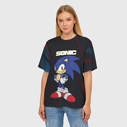 Футболка оверсайз женская Sonic, цвет: 3D-принт — фото 2