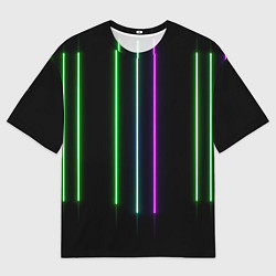 Футболка оверсайз женская Neon stripes, цвет: 3D-принт