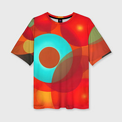 Футболка оверсайз женская Оптическая абстракция с кругами, цвет: 3D-принт